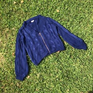 For Love and Lemons Charlotte Zip-Up Sweater